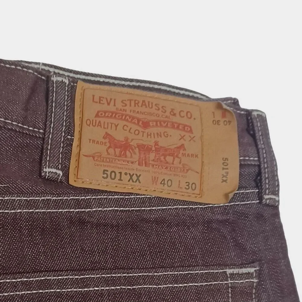 Vintage Levi's 501 XX Classic Buttonfly Rust Burgandy Jeans Men's Size 40x30 Y2K